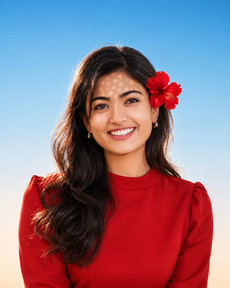 Polished commercial beauty portrait of an Indian woman (24–2