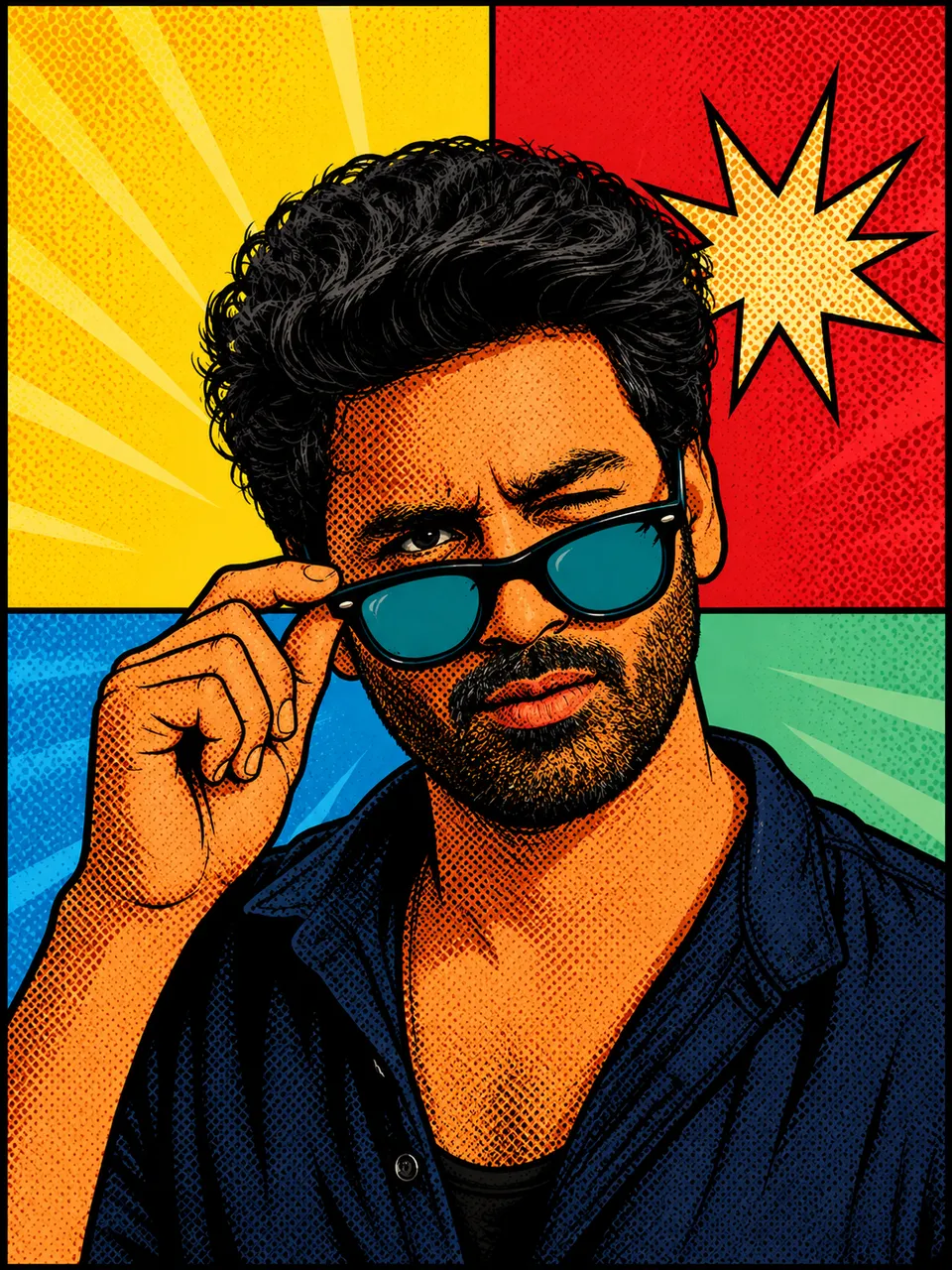 Pop Art Portrait With Sunglasses