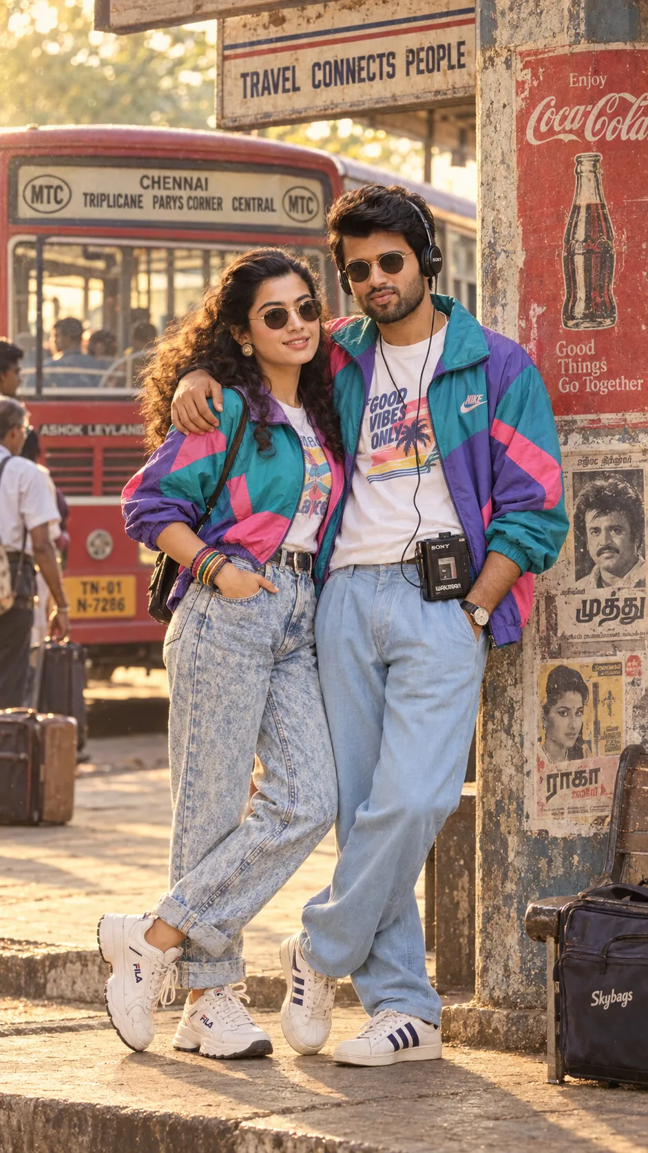 Nostalgic 1980s Couple Portrait
