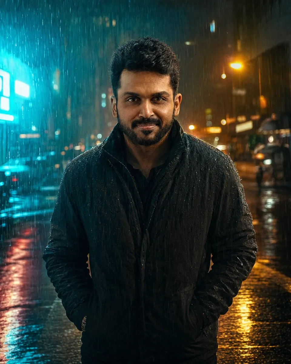 Rain-Soaked Neon Street