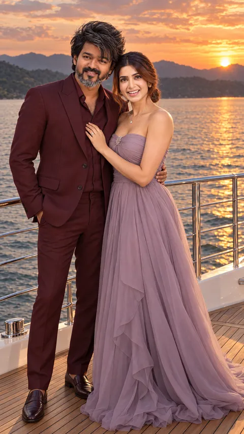 Romantic Sunset Engagement Portrait