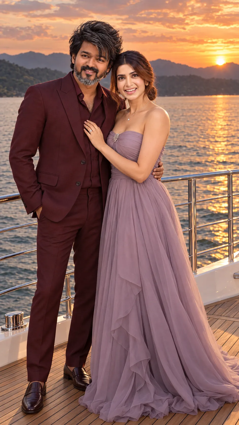 Romantic Sunset Engagement Portrait
