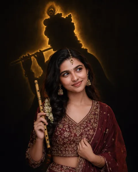 Devotional Portrait with Flute Player
