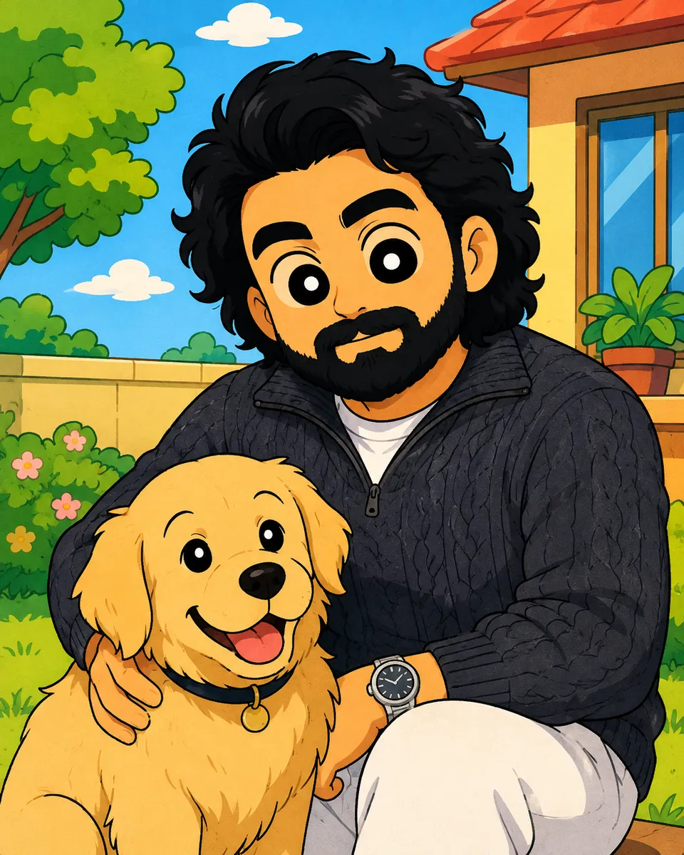 Shin-chan Style Man And Pet