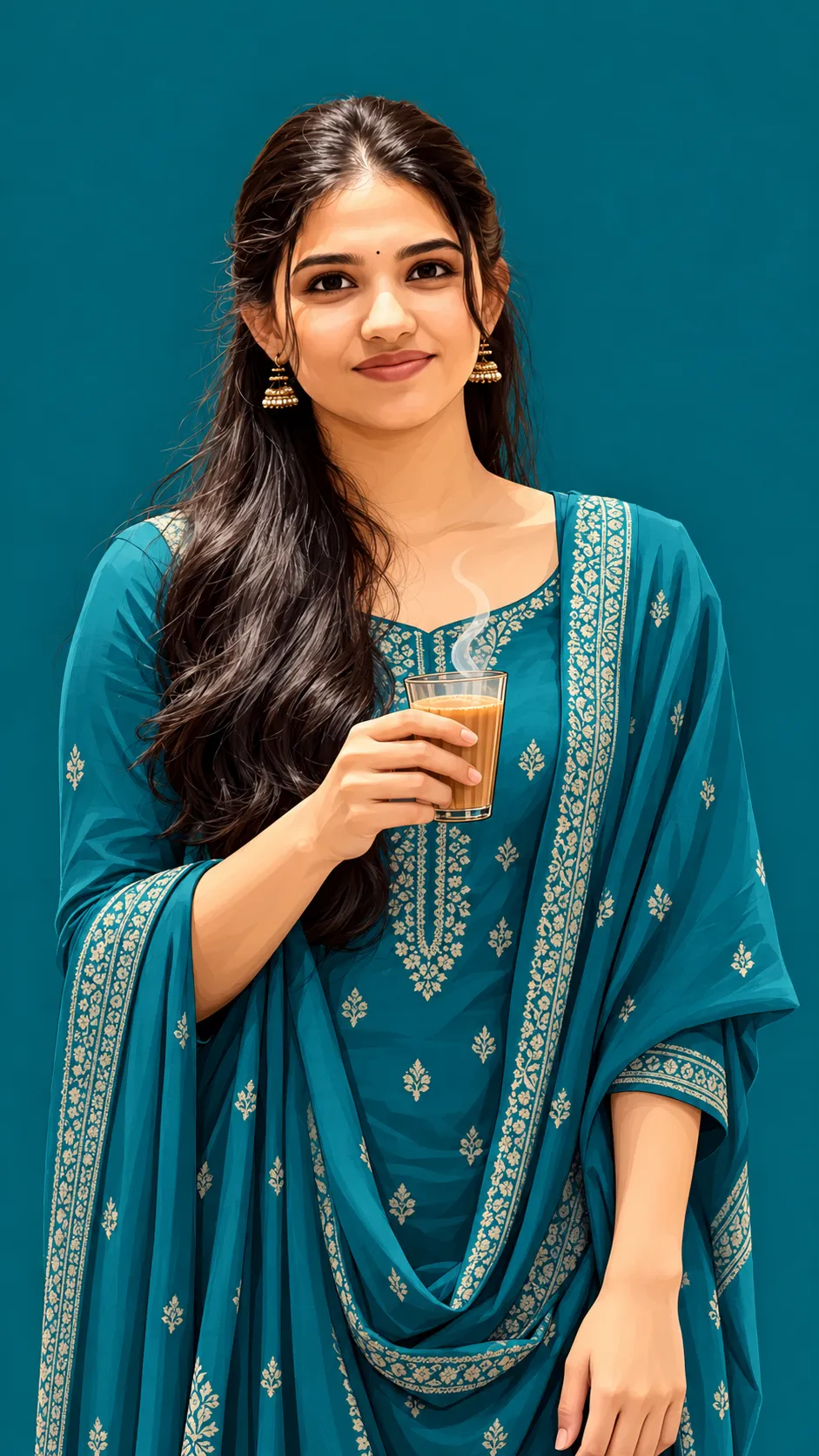 Teal Chai Break Illustration