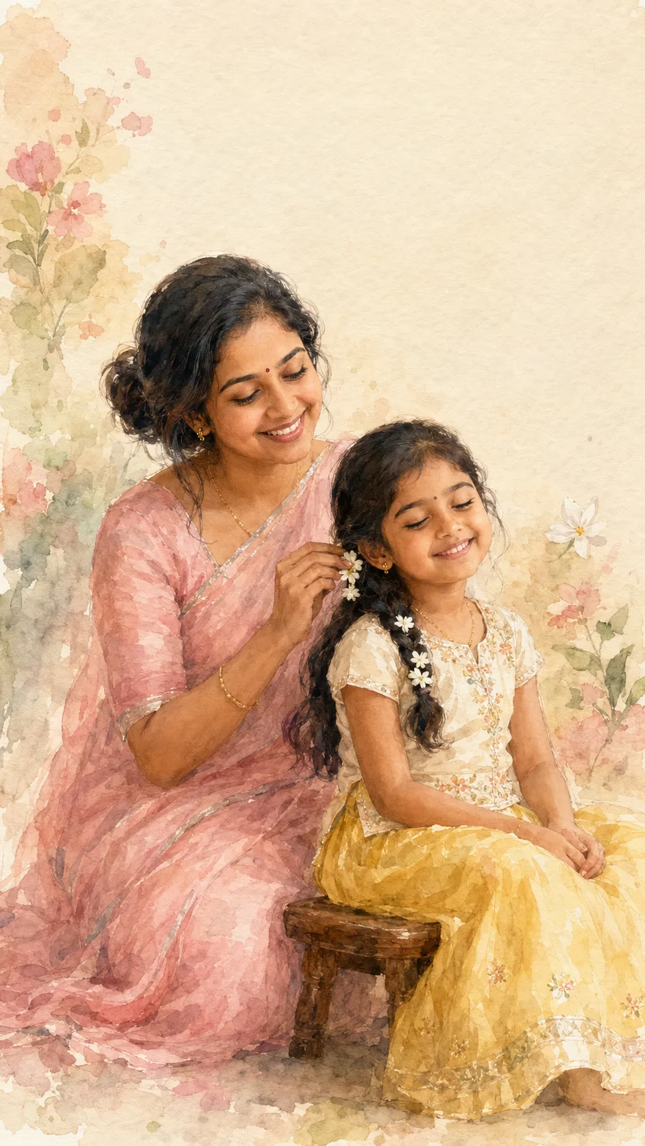 Tender Mother-Daughter Moment