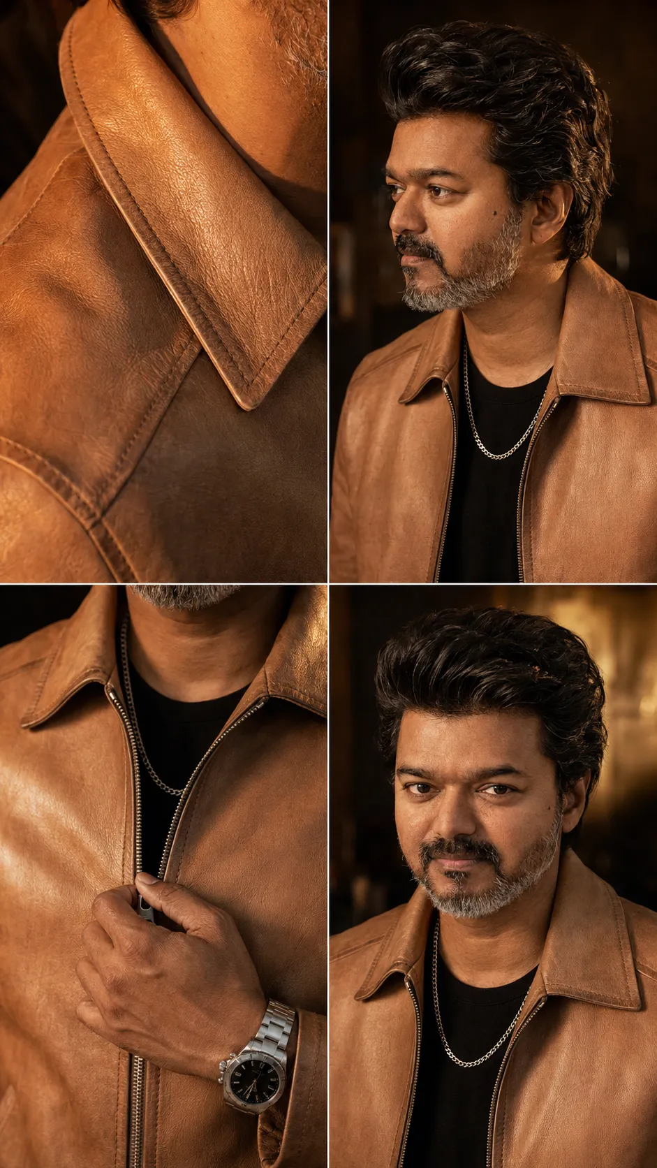 Amber-Toned Leather Collage