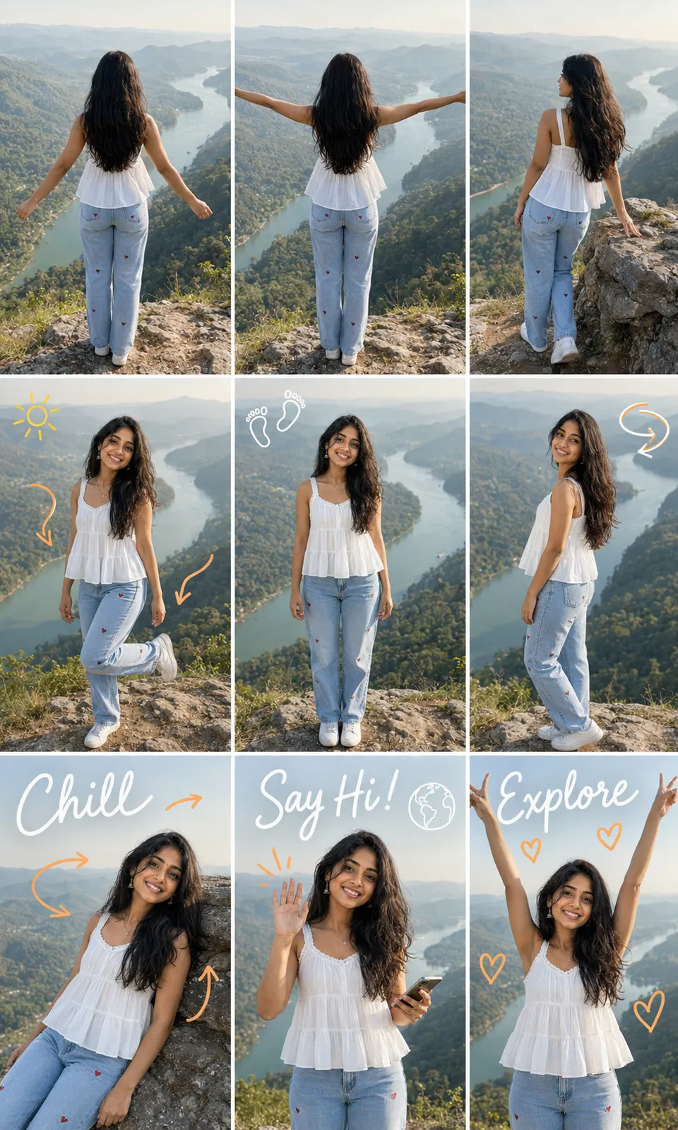 Travel Pose Inspiration Grid