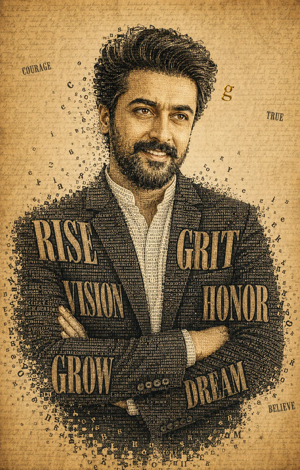 Typographic Mosaic Portrait