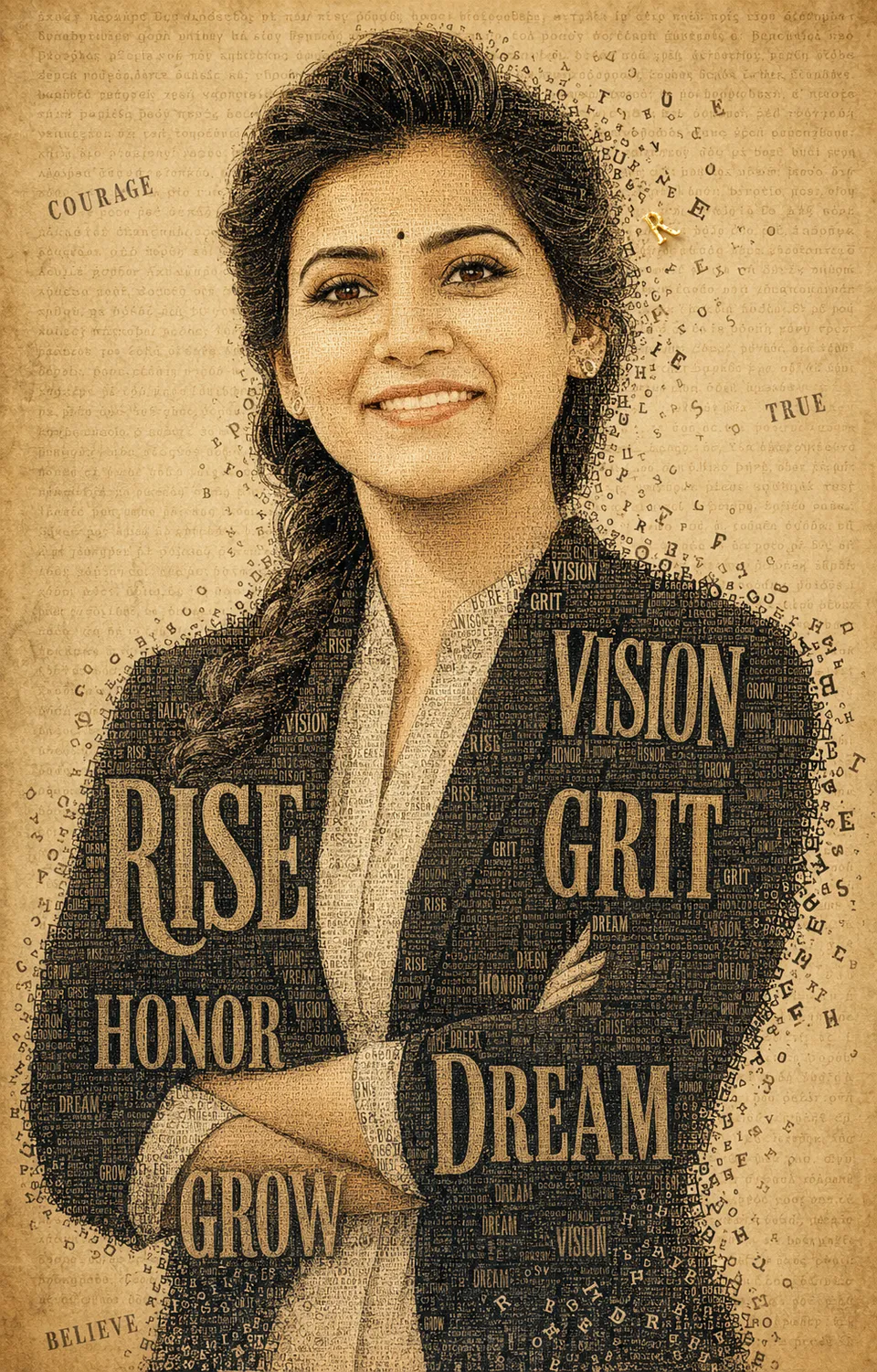 Typographic Mosaic Portrait