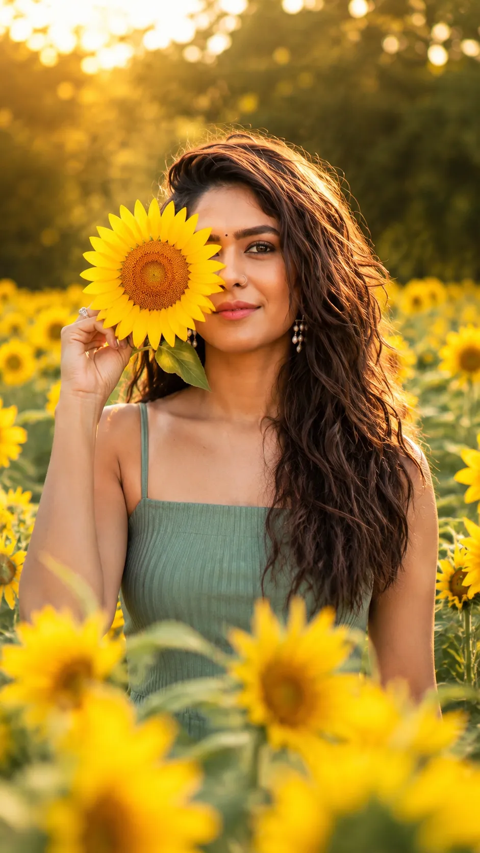 Sunflower Field Portrait
