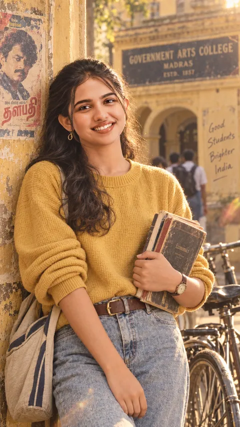 Cinematic Retro Campus Portrait