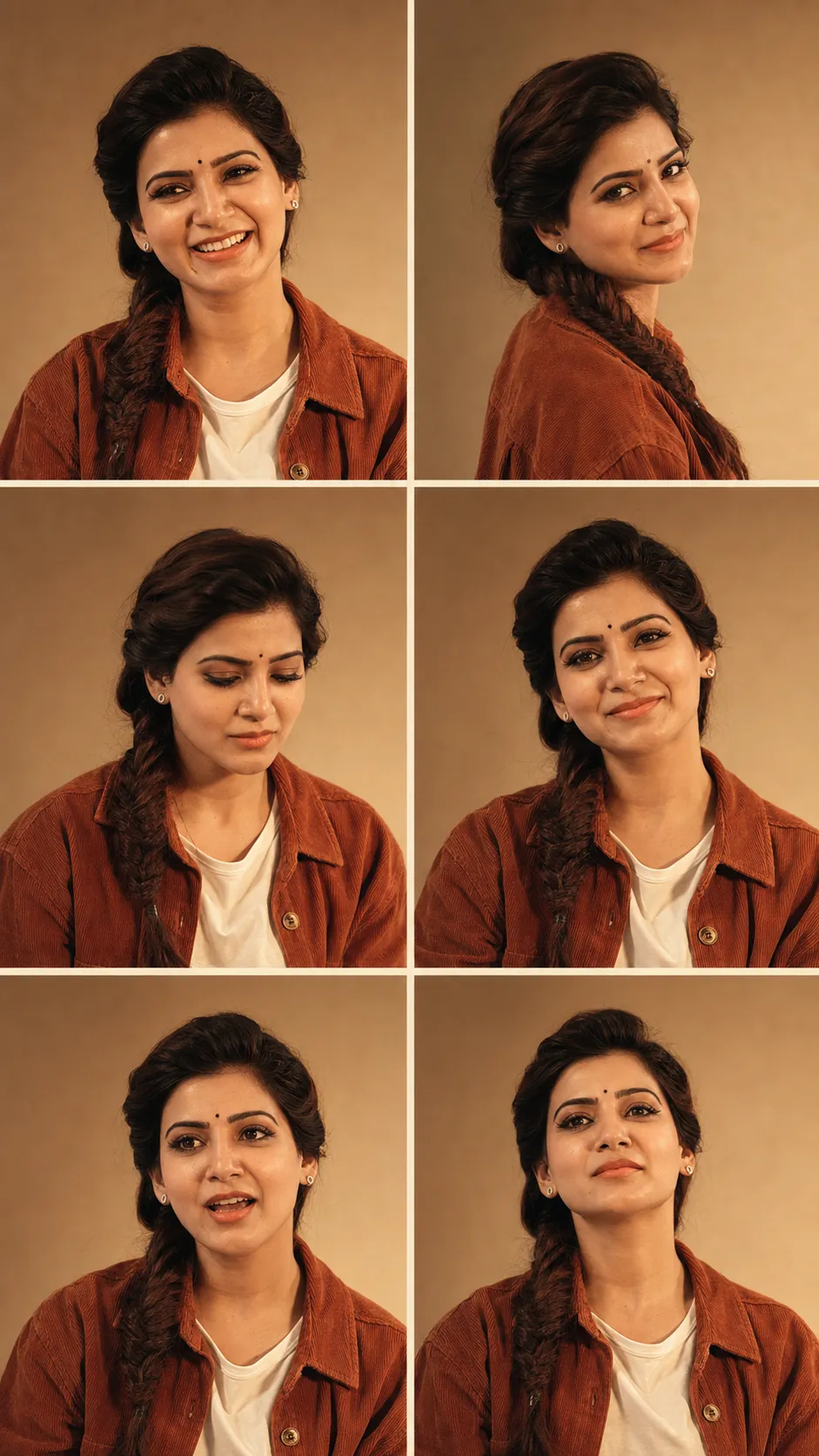 Warm-Toned Contact Sheet Portraits