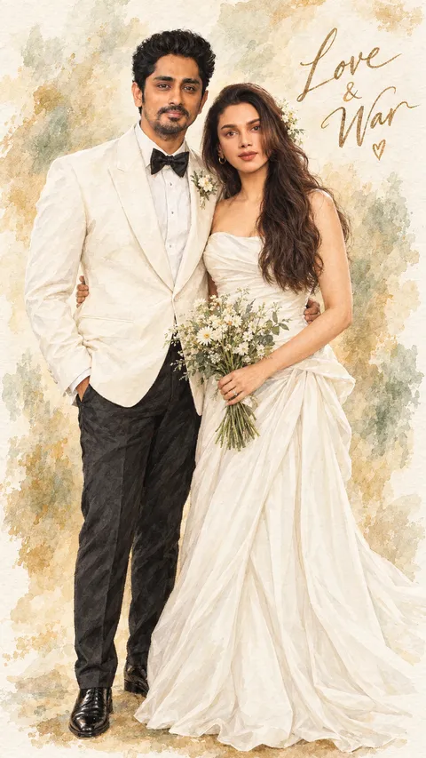Watercolor Wedding Embrace