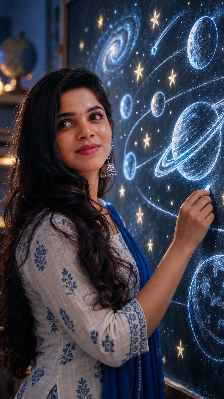 Whimsical Chalkboard Portrait