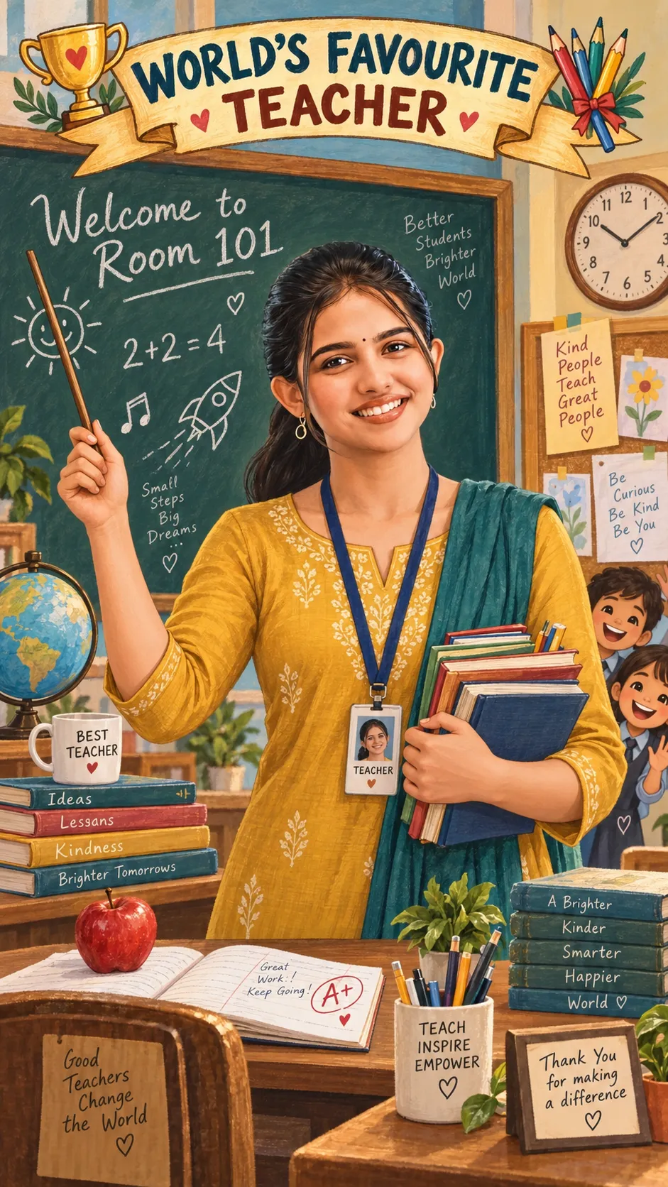 World's Favourite Teacher Illustration